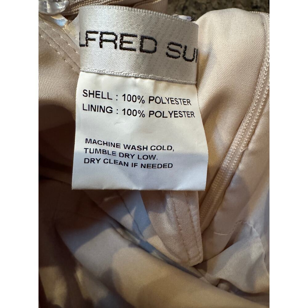 Alfred Sung Champagne Strapless Satin Twill Column Gown size 16 #D876 - Picture 3 of 8